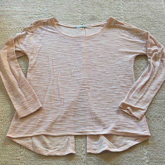 Maurices Tops - Maurices Light Pink Long Sleeve Top with Studded Details